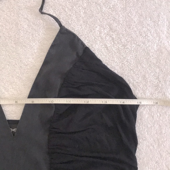 Bebe Y2K Black Ruched Silk Halter - Picture 4 of 6